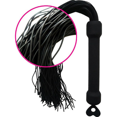 Black Silicone Tassel Whip with Comfortable Handle Grip Whips & Paddles