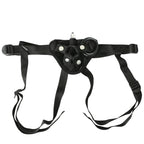 Sportsheets Vibrating Strap-On Harness with Clitoral Vibrator – Velvet Fabric Vibrator Harness > Dildos > Strap On Harnesses