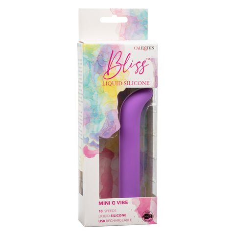 Bliss Liquid Silicone Mini G Vibe Purple USB Rechargeable 10 Speeds BULLETS