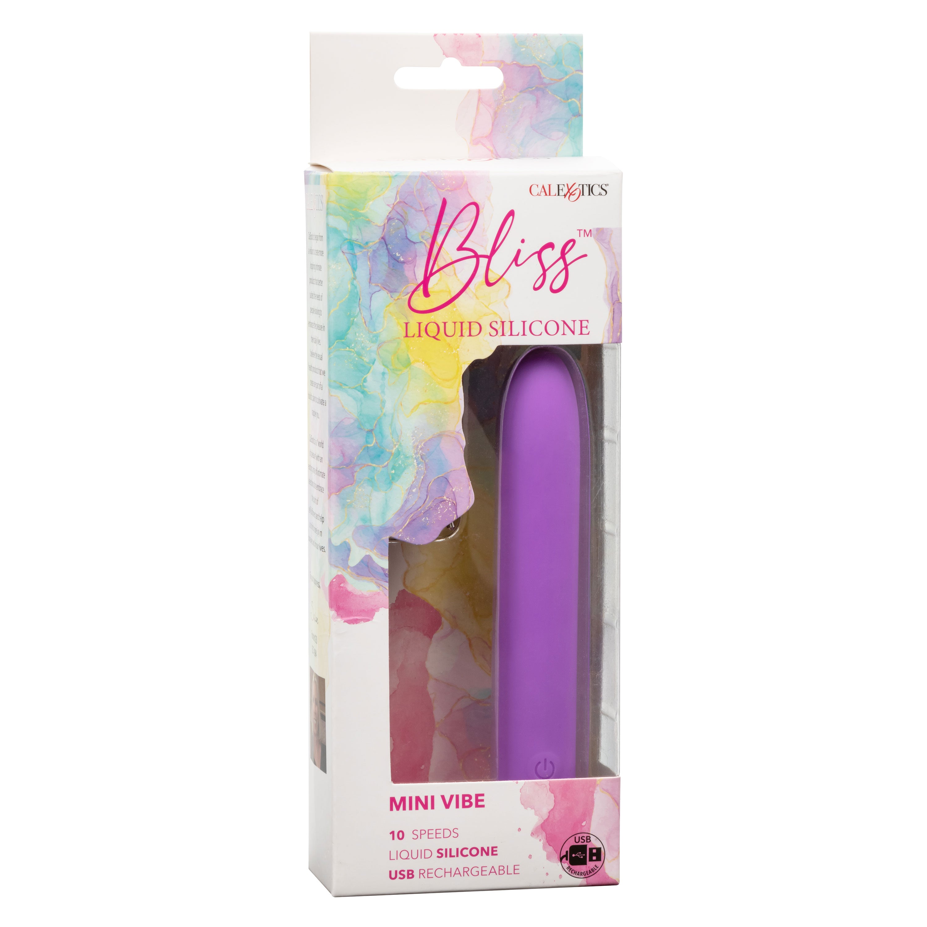 Bliss Liquid Silicone Mini Vibe Purple Rechargeable 10-Speed 4-Inch Vibrator BULLETS