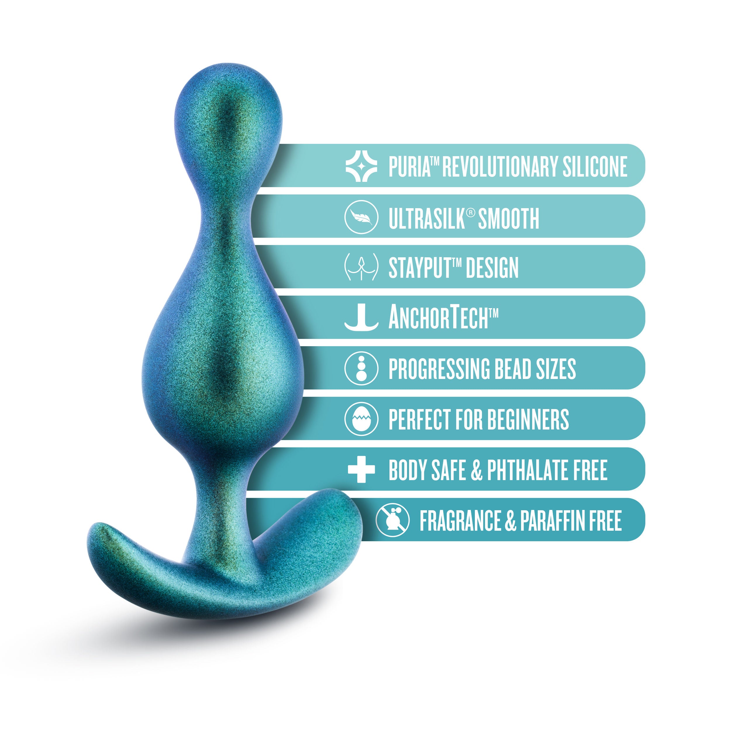 Blush Anal Plug Photon Plug Neptune Teal Anal Toy Pleasure Butt Plugs