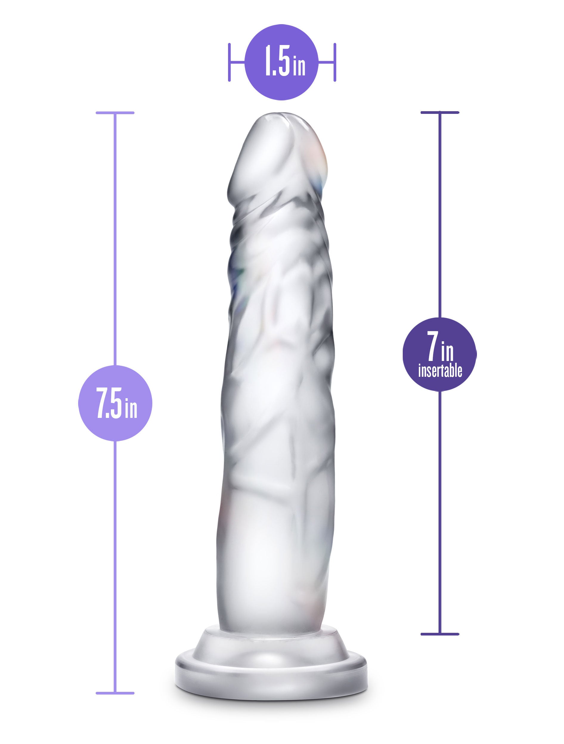 Blush B Yours Diamond Clear Realistic Suction Cup 7.5" Dildo > Dildos > Realistic Dildos