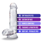 Blush B Yours Diamond Gleam Clear Realistic 5.5" Insertable Dildo with Suction Base > Dildos > Slim Dildos