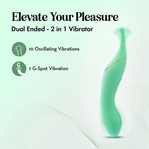 Blush Collection Stella Dual Ended Green Adult Intimacy Wand Vibrators - G Spot
