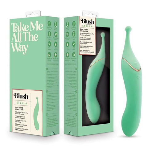 Blush Collection Stella Dual Ended Green Adult Intimacy Wand Vibrators - G Spot