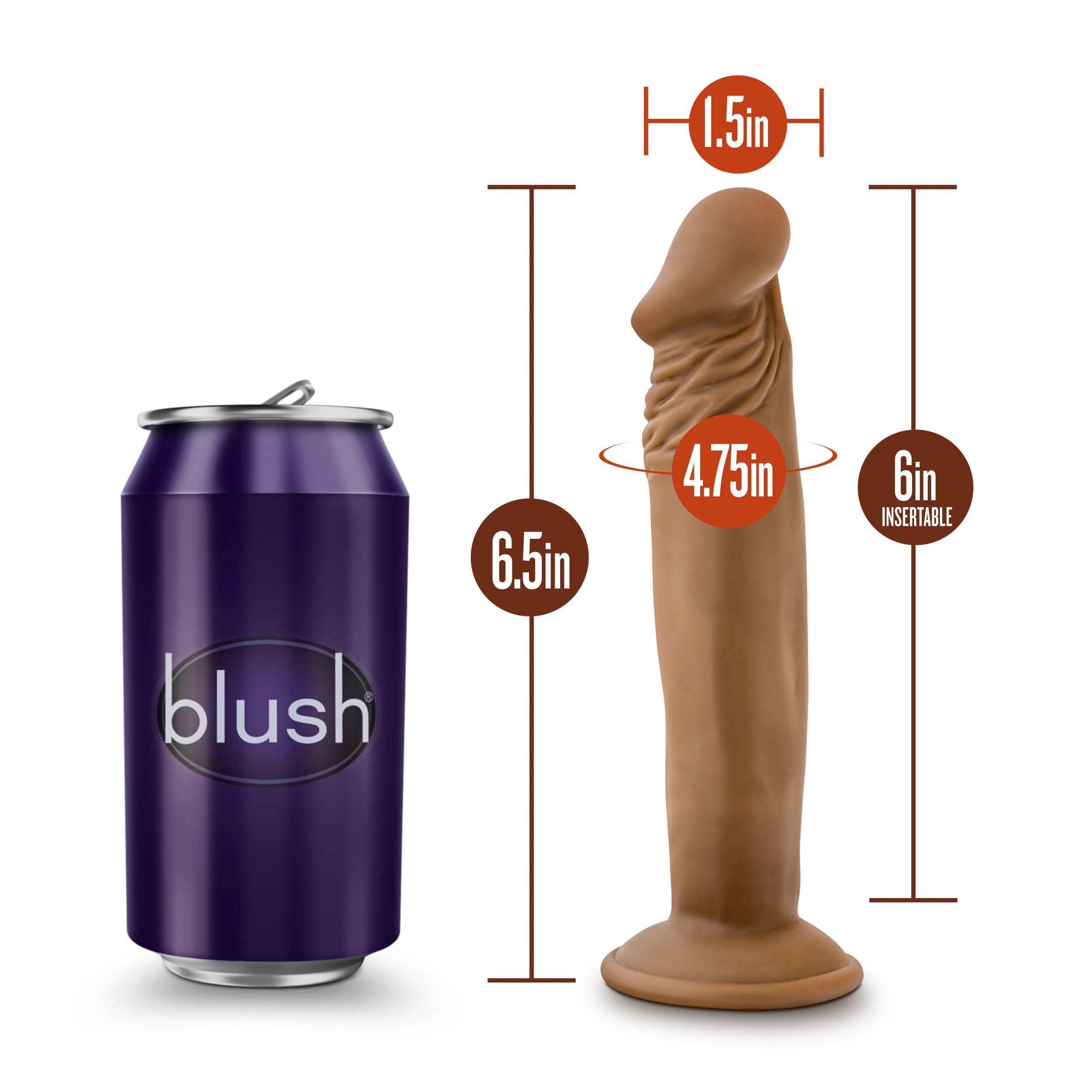 Blush Dr Skin Small 6 Inch Suction Cup Dildo Mocha Color Dongs Realistic
