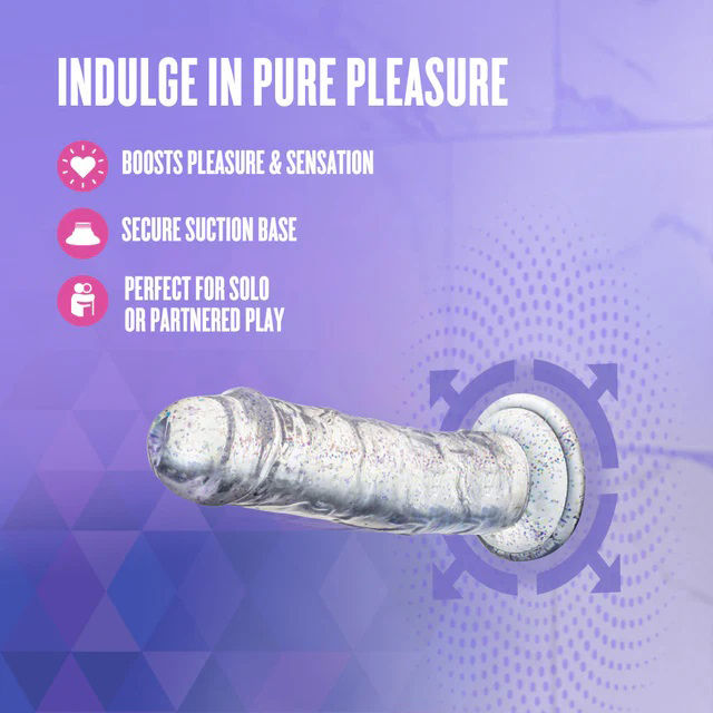 Blush Naturally Yours Gala Sparkling Clear Small Dildo 6 Inch DONGS