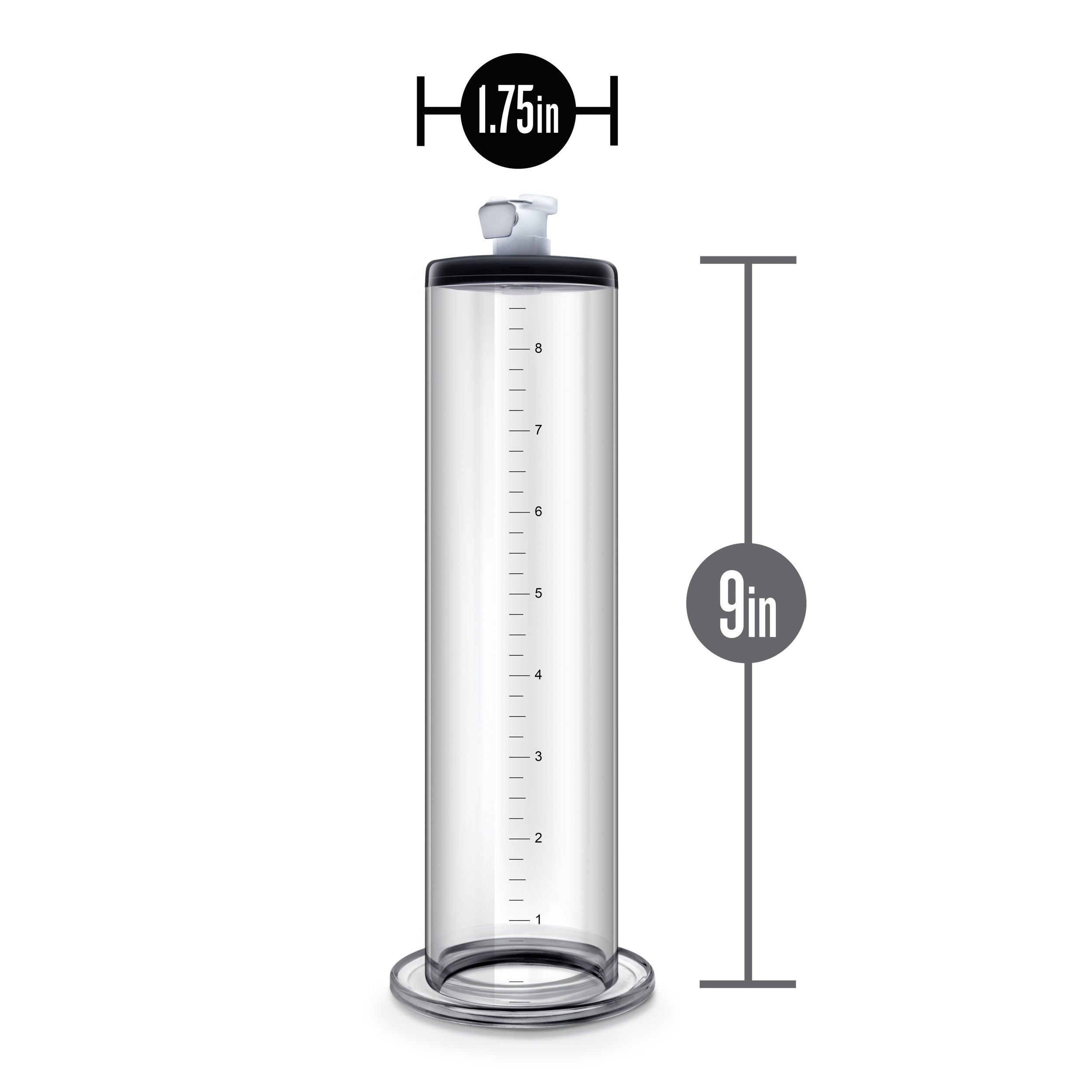 Blush Performance 9 Inch Clear Penis Pump Cylinder 1.75 Inch PUMPS