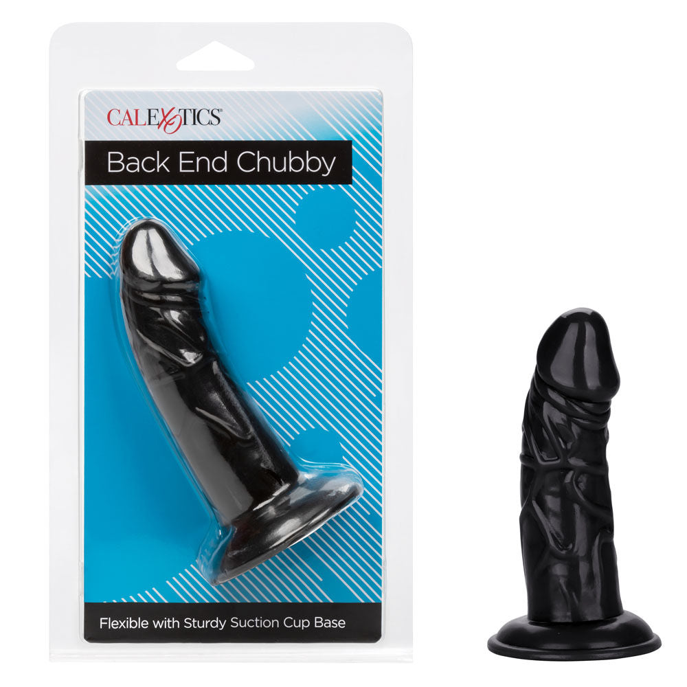 Back End Chubby Realistic Black Suction Cup Anal Dildo Toy Black ANAL TOYS