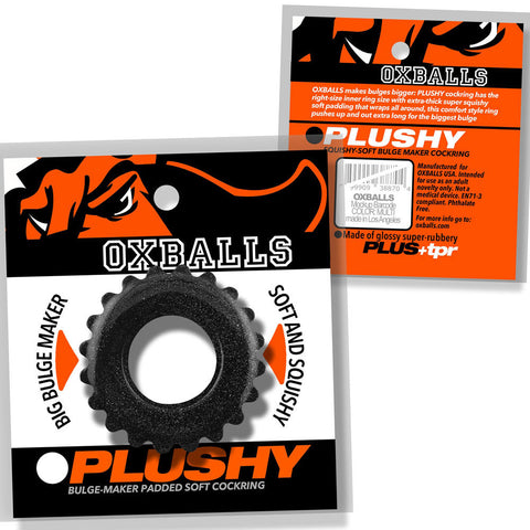 Plushy Single Ring (Black Mica) – Cushy Flexible Cock Ring Black Cockrings