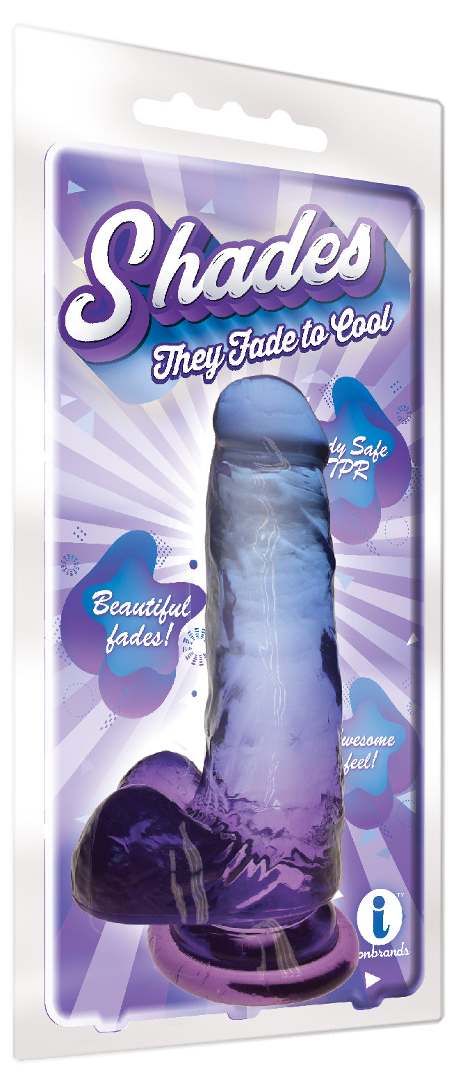 Shades 7 Inch Jelly Dong Violet Dildo 17.8 Centimeters DONGS