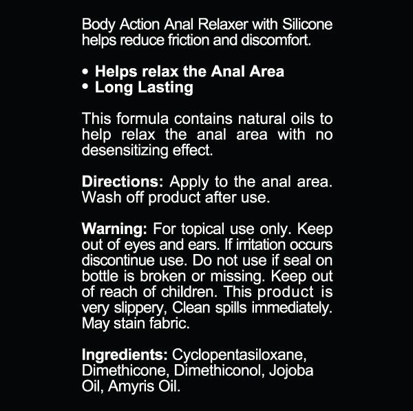 Body Action Anal Relaxer Silicone Lubricant 1.7 Oz Cream > Lube > Anal