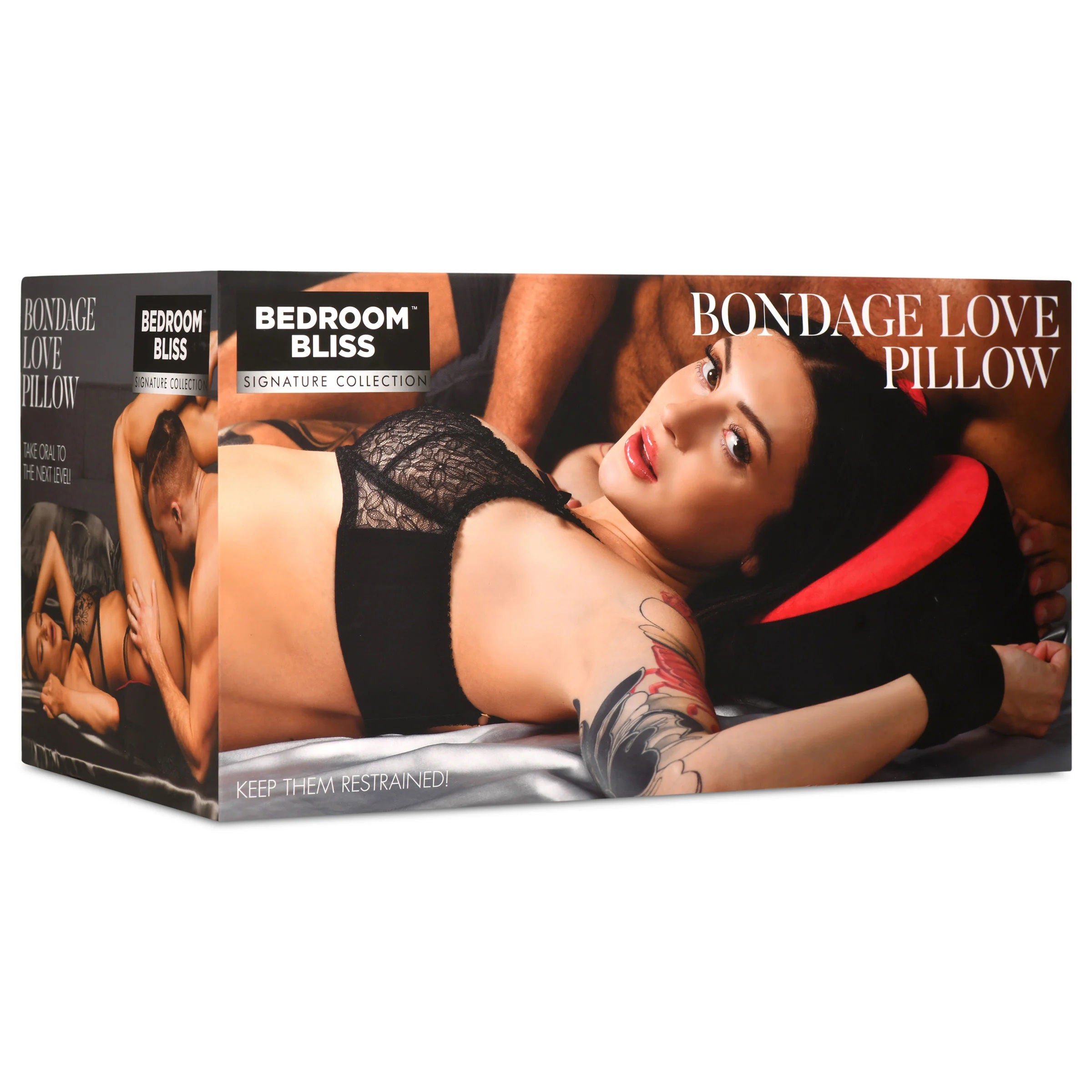 Bondage Love Heart Shaped Positionary Pillow Black Red Secondary image