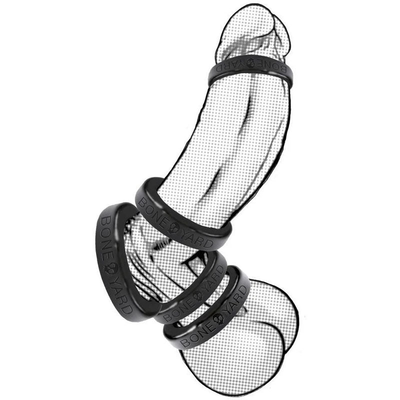 Boneyard Silicone Ring 45mm in Black - Comfortable and Durable > Cock Ring > Single