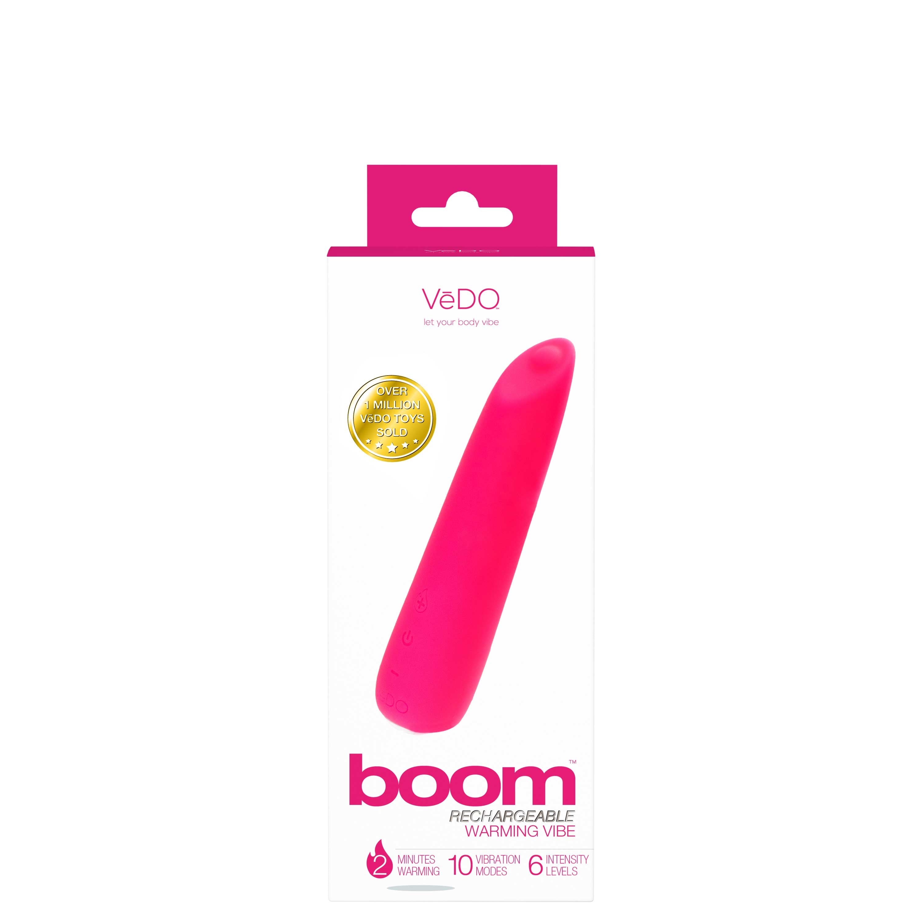 Boom Rechargeable Warming Vibrator with 10 Functions Foxy Pink Vibrators