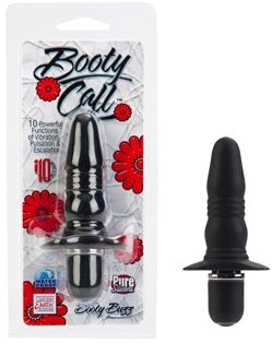 Booty Call Booty Buzz Black Silicone Probe 3 Inch with 10 Vibration Settings Butt Plugs - Vibrating