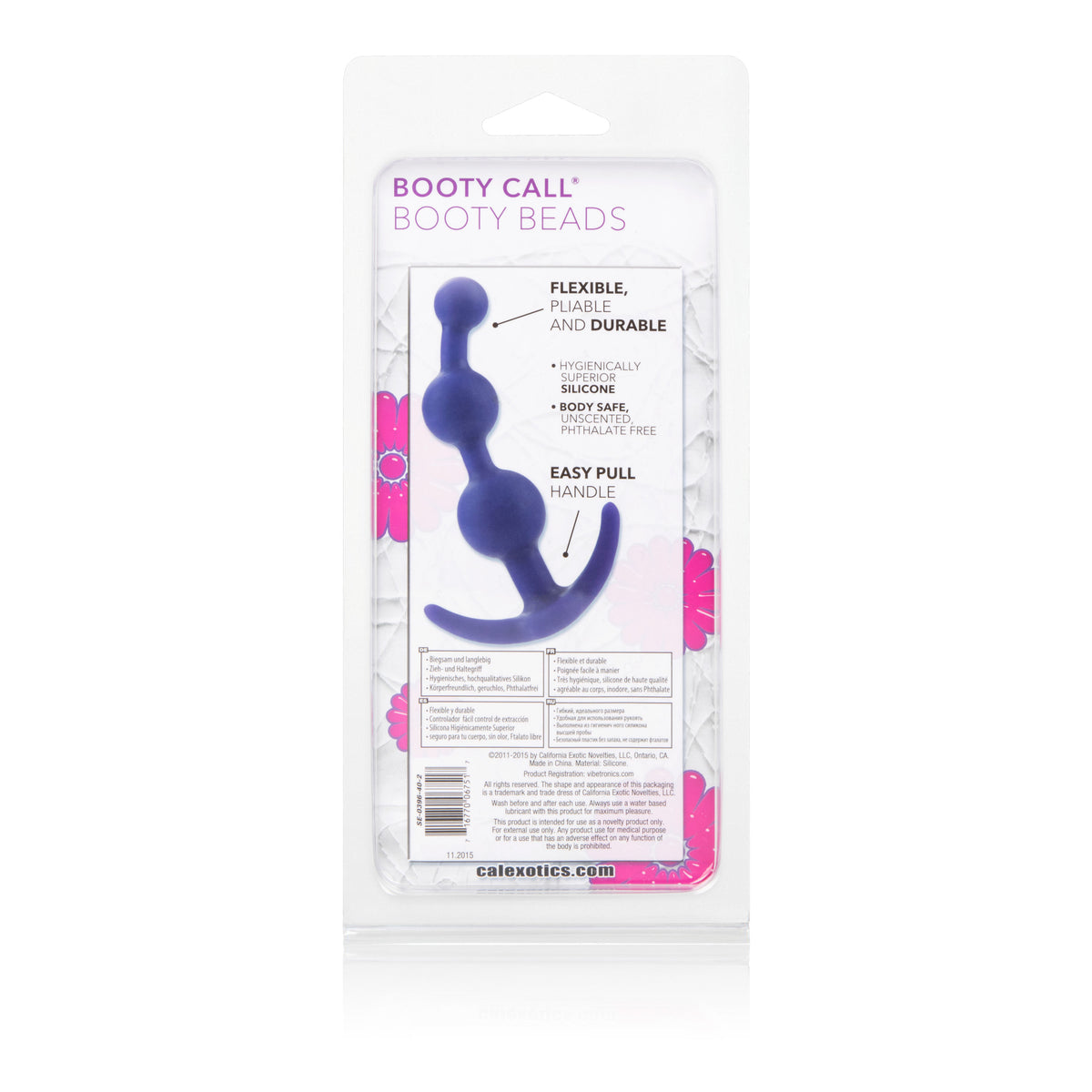 Booty Call Purple Silicone 4.75" Anal Beads with Easy Pull Handle > Anal Range > Anal Beads