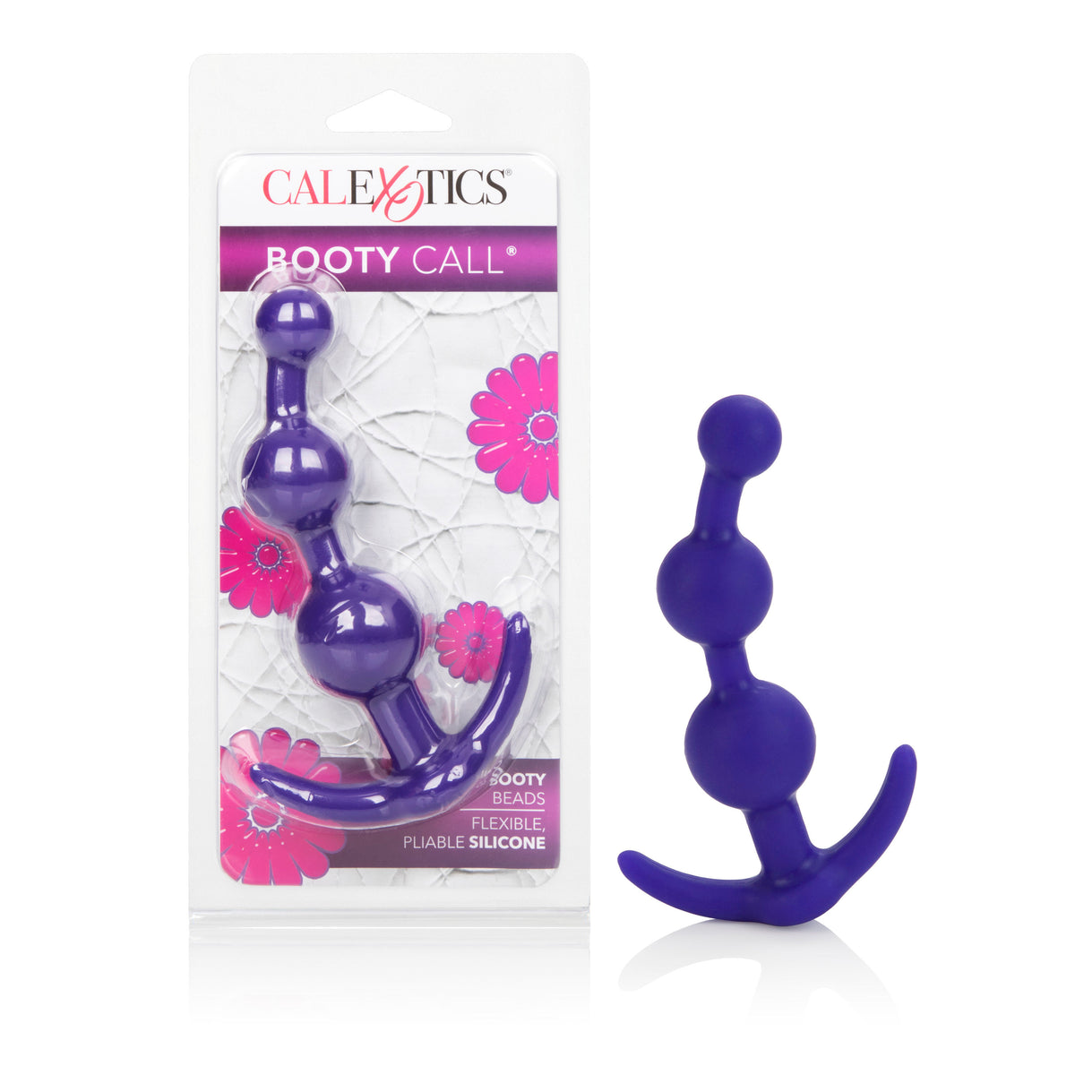 Booty Call Purple Silicone 4.75" Anal Beads with Easy Pull Handle > Anal Range > Anal Beads