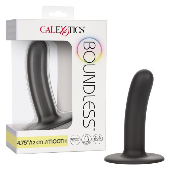 Boundless 4.75"/12cm Smooth Black Silicone Probe with Suction Cup Base Dongs Neutral