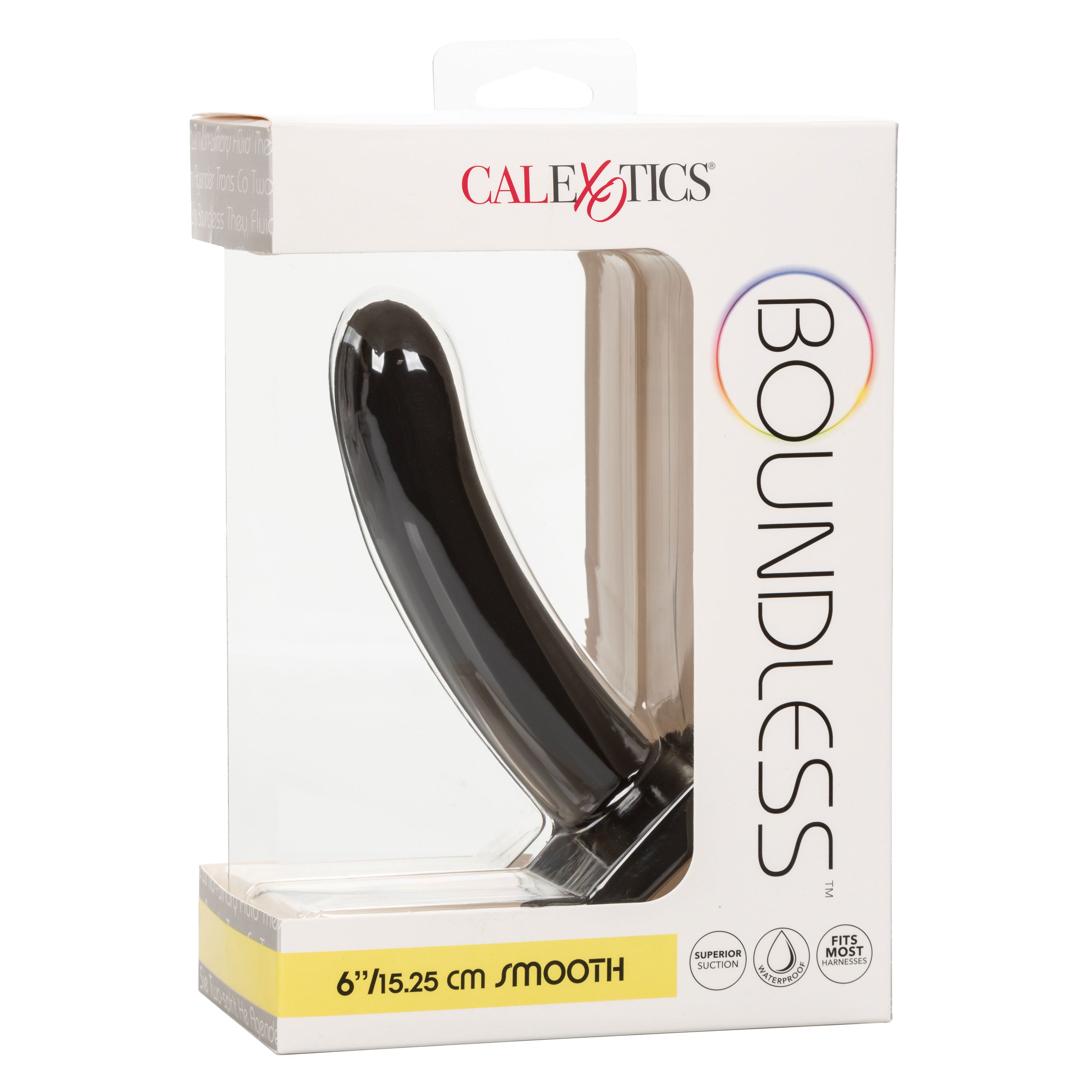 Boundless 6"/15.25cm Smooth Black Silicone Probe with Suction Cup Base Dongs Neutral