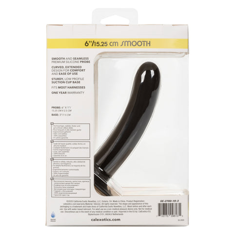 Boundless 6"/15.25cm Smooth Black Silicone Probe with Suction Cup Base Dongs Neutral