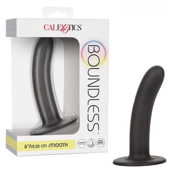 Boundless 6"/15.25cm Smooth Black Silicone Probe with Suction Cup Base Dongs Neutral
