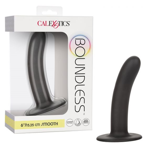 Boundless 6"/15.25cm Smooth Black Silicone Probe with Suction Cup Base Dongs Neutral