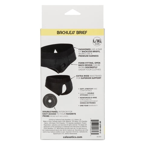 Boundless Backless Brief Harness Black Large/X-Large Size Bodyforms