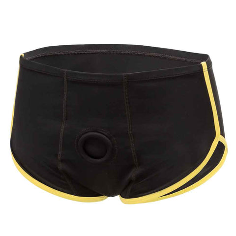 Boundless Black and Yellow Harness Brief for Men Large XL Harnesses & Strap-Ons