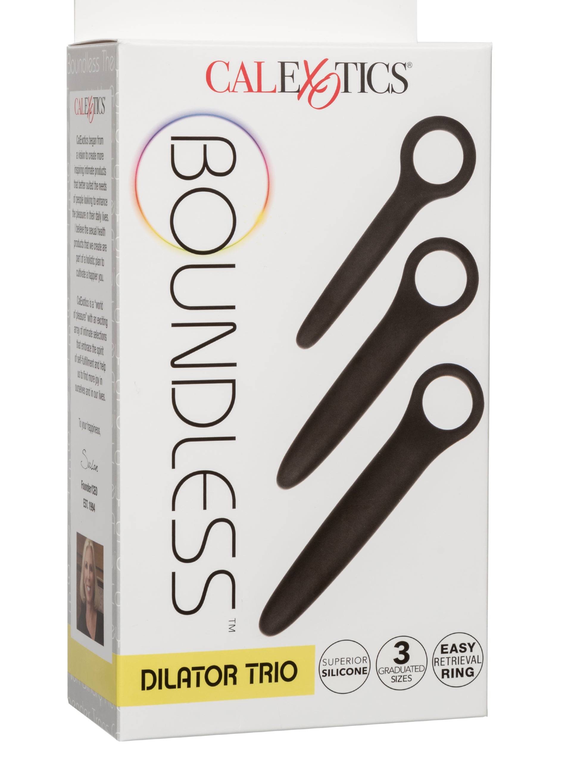 Boundless Dilator Trio Black Silicone Set with Three Graduated Sizes and Easy Finger Loop Dilators