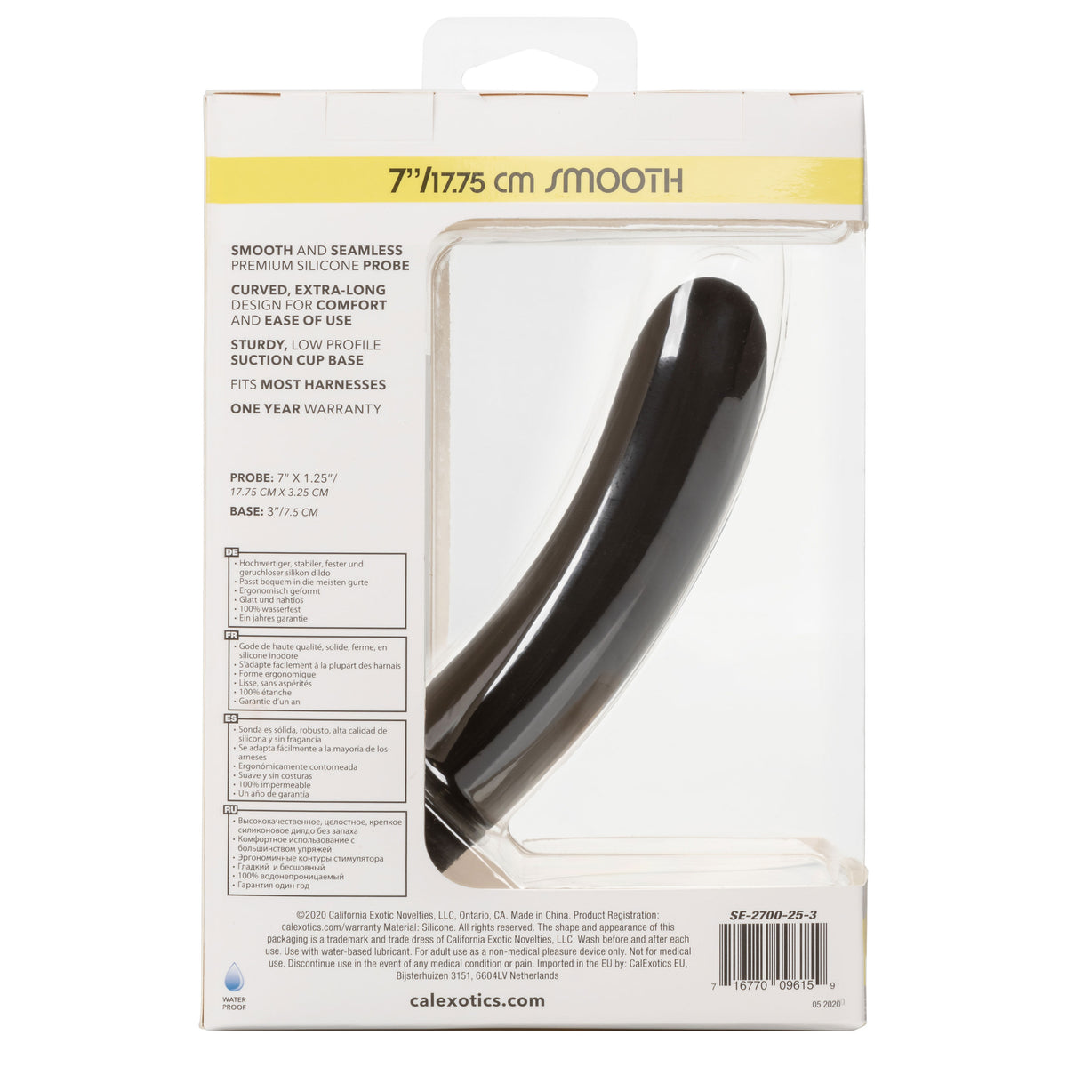 Boundless Smooth 7 Inch Black Suction Cup Probe Dildo > Dildos > Neutral Dildos