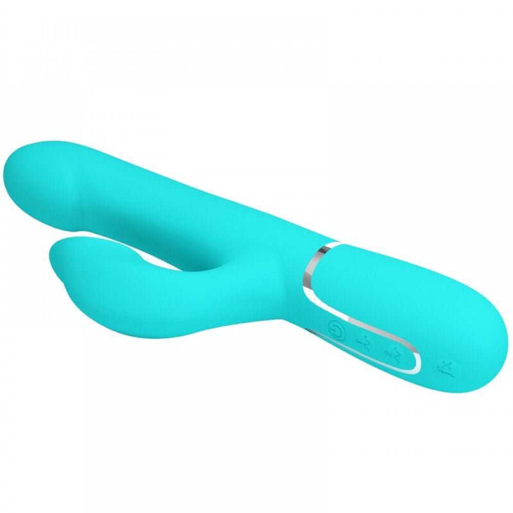 Falin Rabbit Vibrator Pearls Rechargeable Turquoise Sex Toy VIBRATORS-RABBIT
