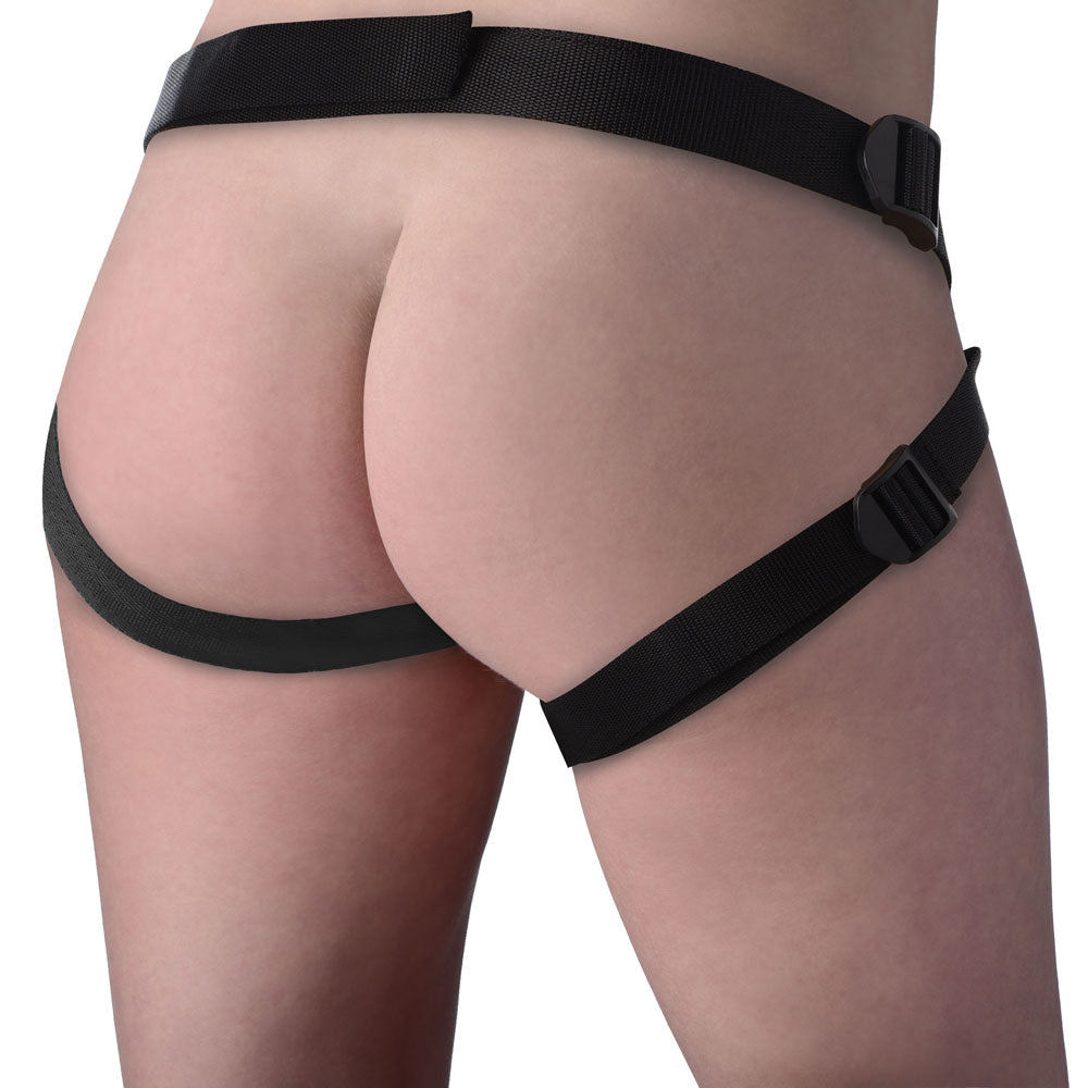 Seducer 7 Inch Silicone Dildo with Harness in Flesh Color Harnesses & Strap-Ons