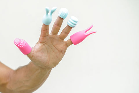 Quinn 5 Piece Silicone Attachments Set for Adult Massagers Pink Blue > Sex Toys For Ladies > Wand Massagers and Attachments