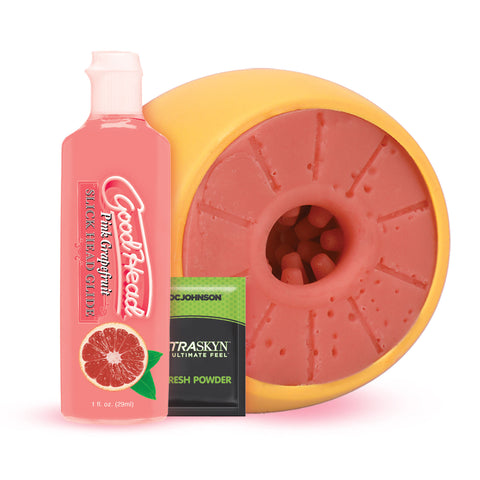 Goodhead Grapefruit Blowjob Set With Flavored Glide Sleeve Oral Gels & Sprays