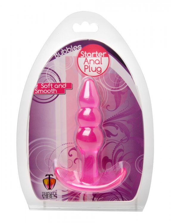 Bubbles Bumpy Pink 4.25 Inch Starter Anal Plug Soft Flexible Tip > Anal Range > Butt Plugs