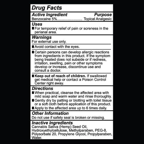 Butt Eze Anal Desensitizer Gel with Hemp 2 Fl Oz Pump Bottle Anal Lubricant