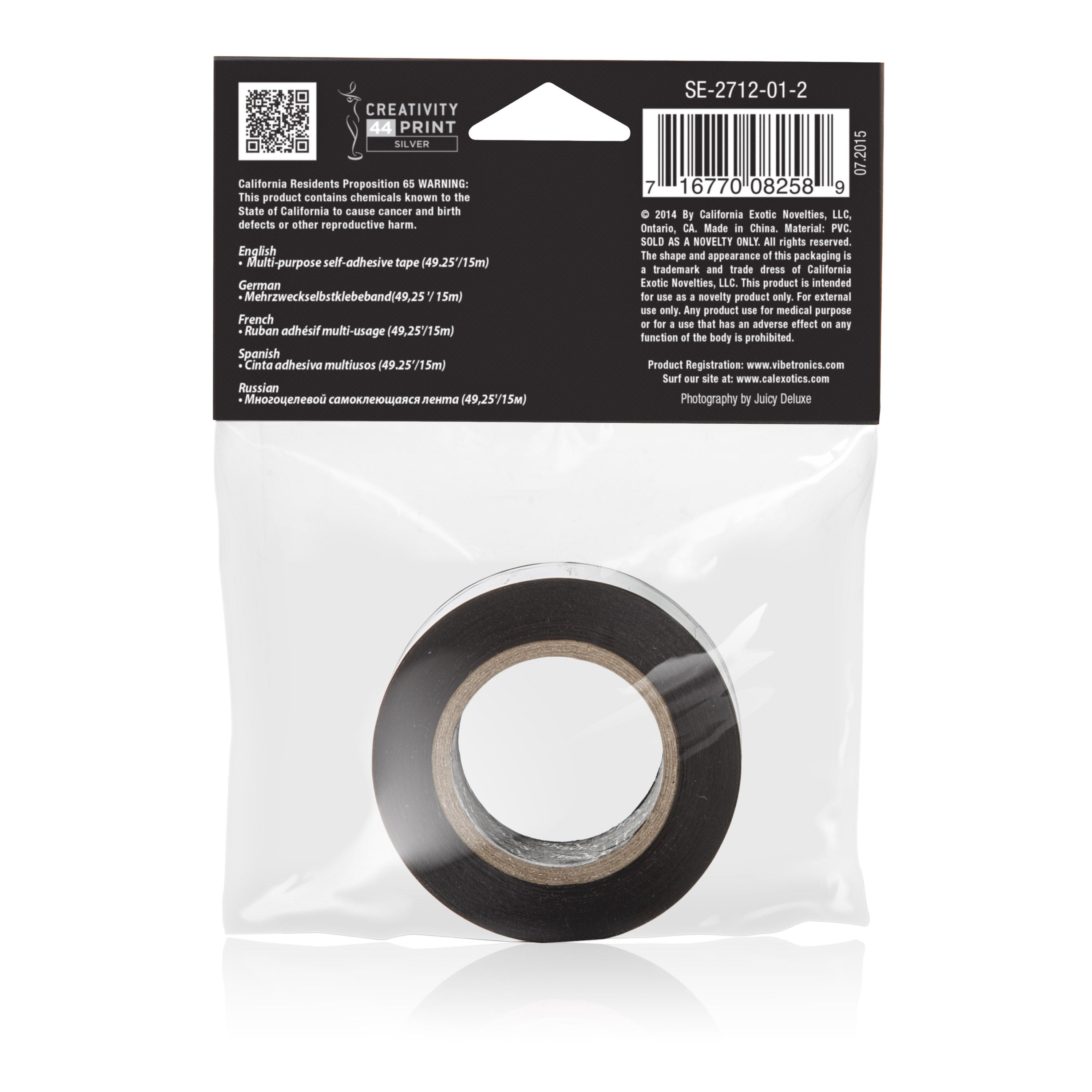 Scandal Lovers Black Bondage Tape 1 Inch Wide PVC Tape Tape