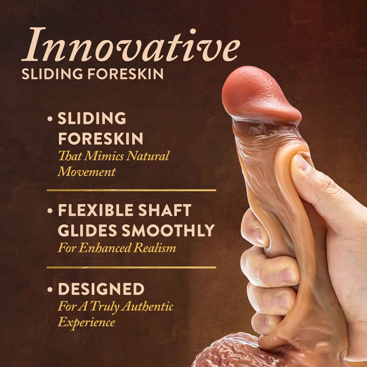 Renaissance Raphael – 9.5 Inch Realistic Sliding Foreskin Dildo > Dildos > Large Dildos
