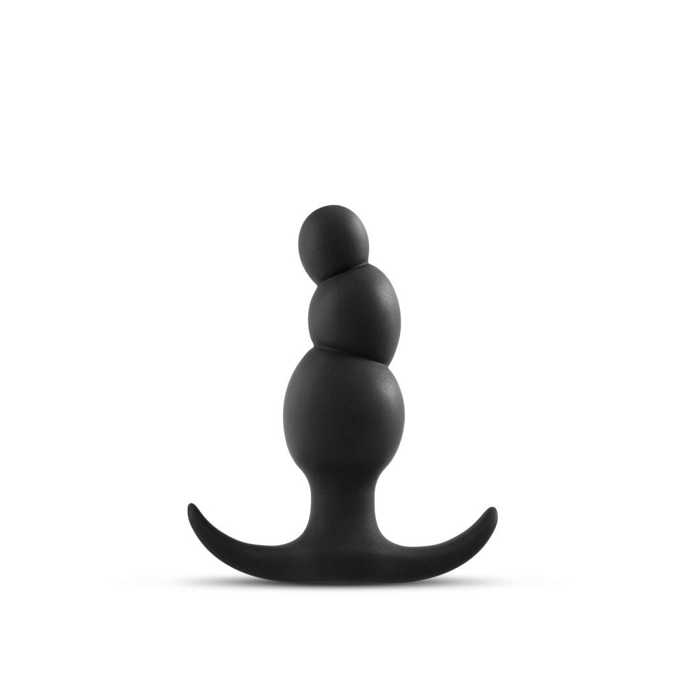 Anal Adventures Platinum Stacked Silicone Anal Plug Black Prostate Tools