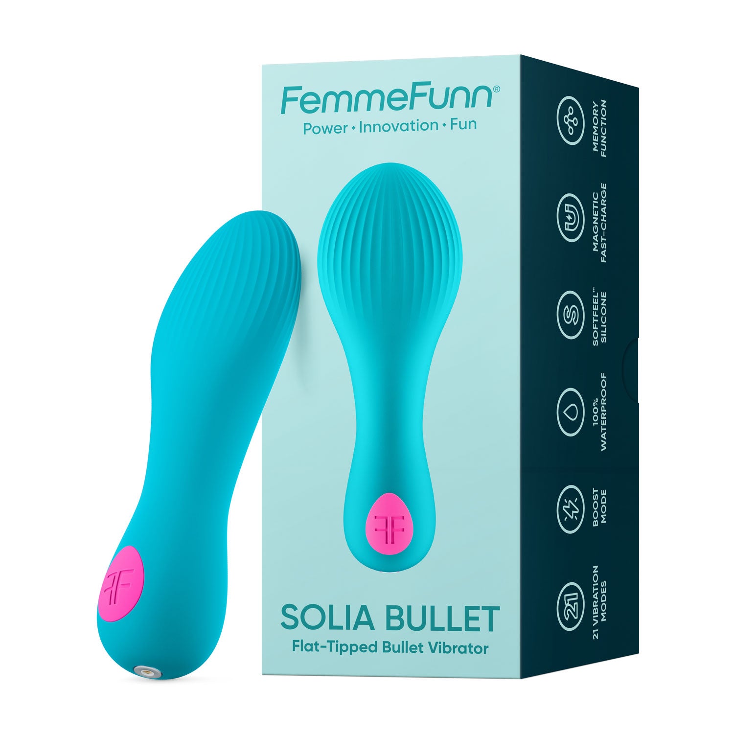 Solia Bullet Vibrator (Pink) – Compact Flat-Tipped Vibrator Turquoise > Vibrators > Standard Vibrators