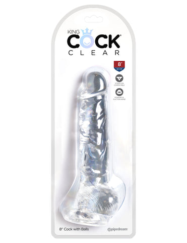 King Cock Clear 7.5 Inch Cock With Balls Dildos & Dongs