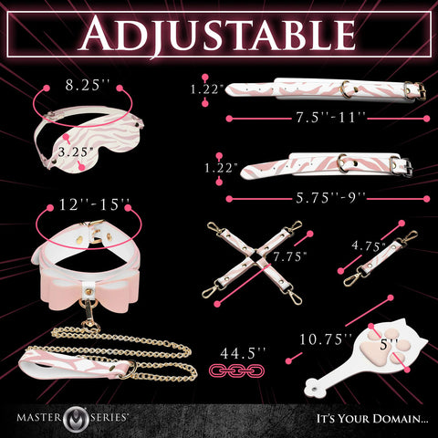 Pink Kitty Vegan Leather Bondage Set with Gold Rivet Details > Bondage Gear > Restraints