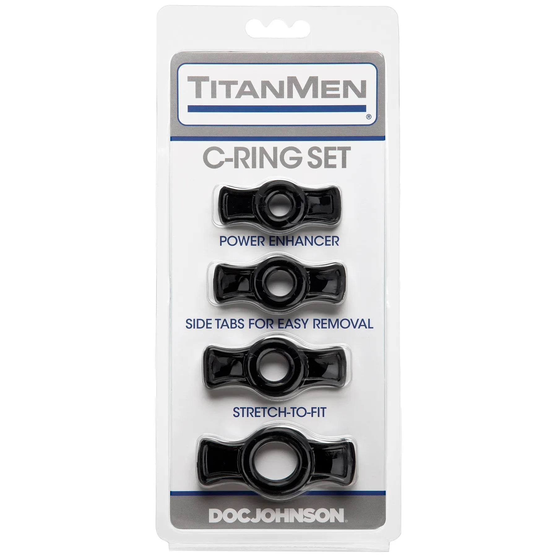 Titanmen Cock Ring Set (Black) – Stretchable Cock Rings Set Black > Cock Ring > Sets
