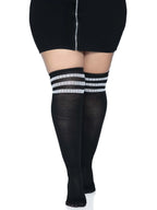 Plus Size Over The Knee Athletic Socks Black And White > Clothes > Hosiery > Socks & Anklets