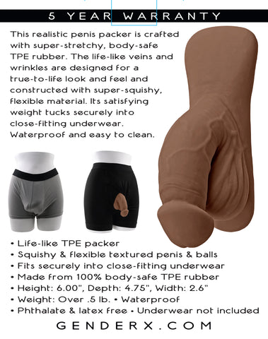 Gender X 4 Inch Silicone Packer - Dark 4 Inch Size Brown Packers