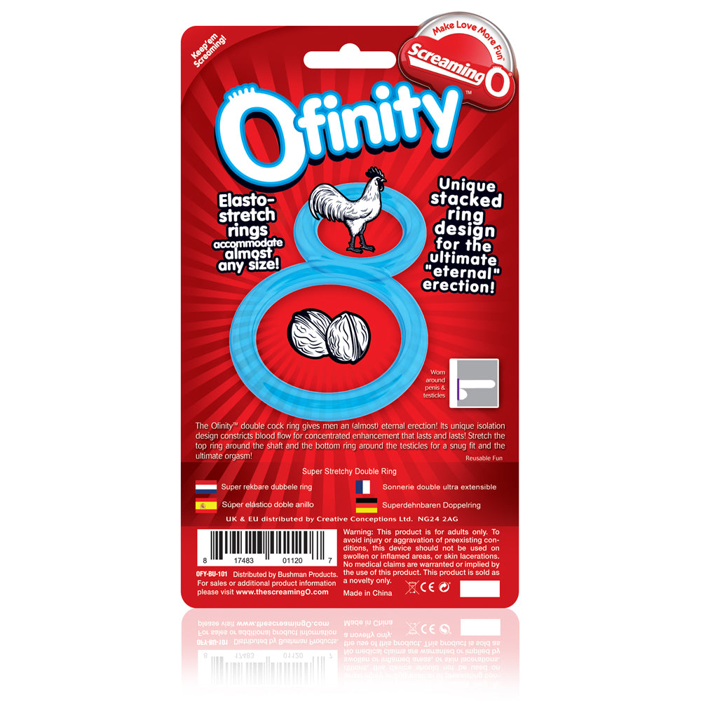Ofinity Blue Double Erection Cock Ring for Enhanced Stamina COCK RINGS