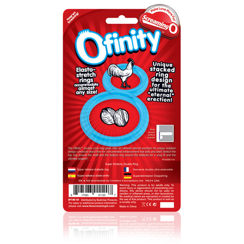 Ofinity Blue Double Erection Cock Ring for Enhanced Stamina COCK RINGS