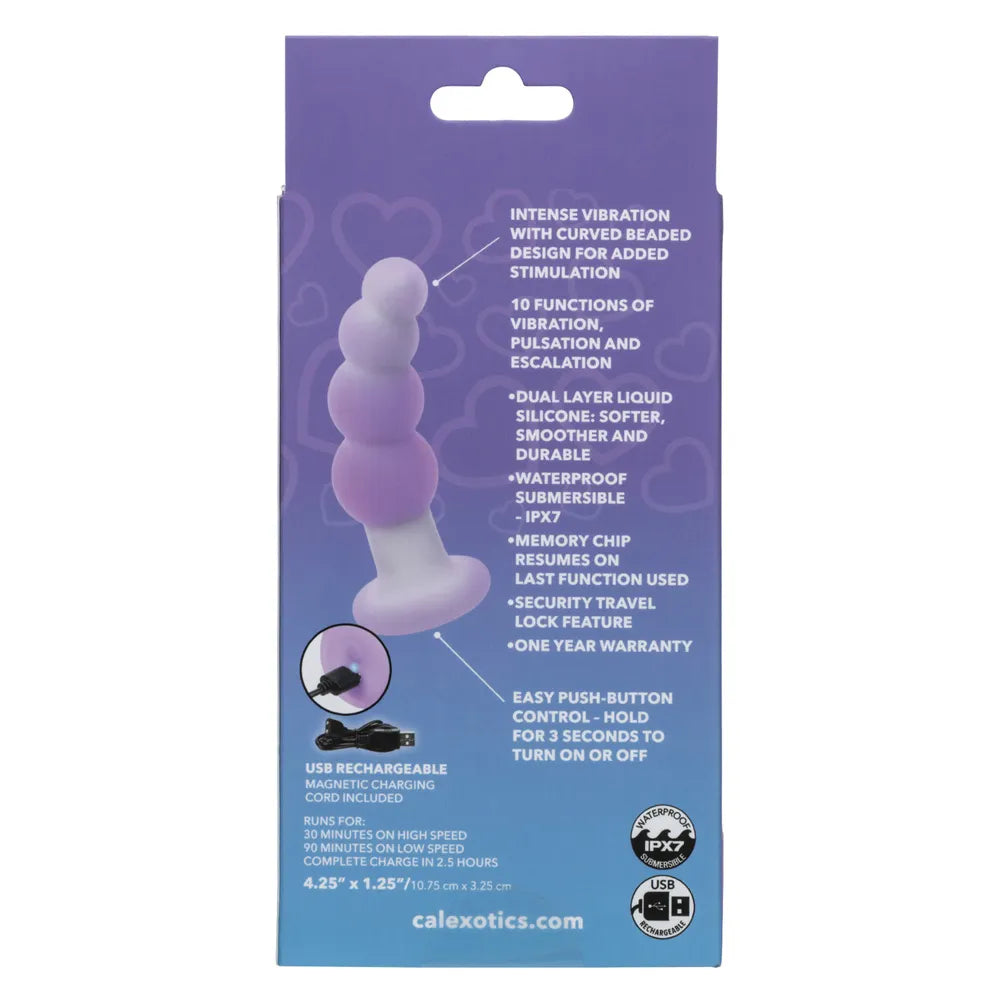 Lavender Haze Beaded Curved Probe (Purple) – 4.25" Vibrator > Anal Range > Vibrating Butt Plugs