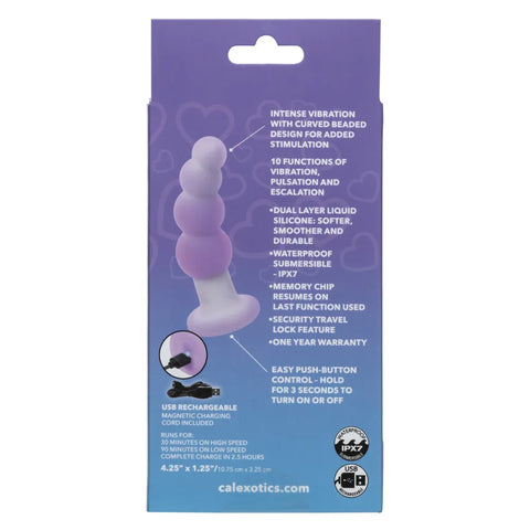 Lavender Haze Beaded Curved Probe (Purple) – 4.25" Vibrator > Anal Range > Vibrating Butt Plugs
